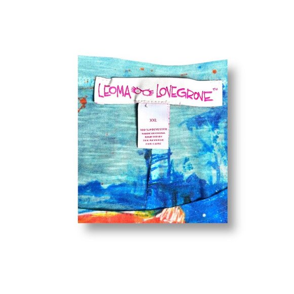 Leoma Lovegrove Womens XXL Blue Wearable Art Tunic Top Oversized Vacation Resort - Picture 6 of 7